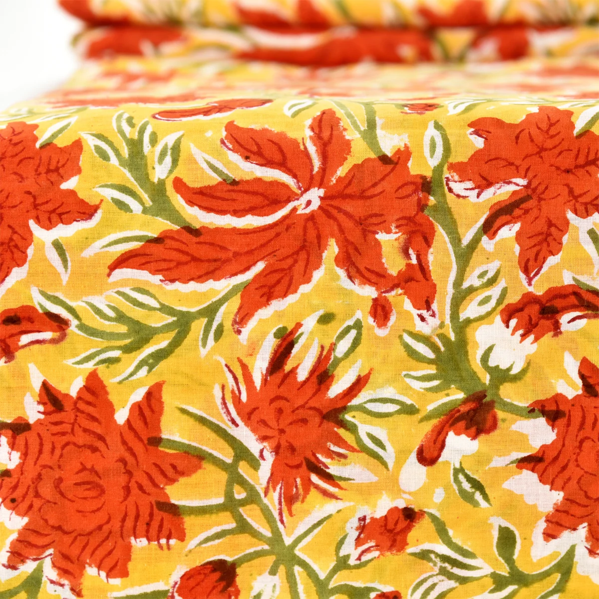Indian Handmade Cotton Fabric Comfortable Hand Block Fabric Home