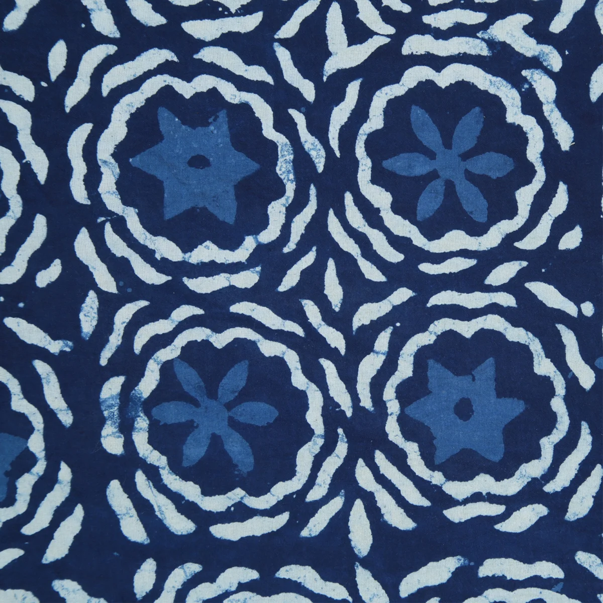  Craftofpinkcity 5 Yard Hand Block Print Fabric Indigo Blue Tyi  Dyed Cotton Dabu Indian Fabric