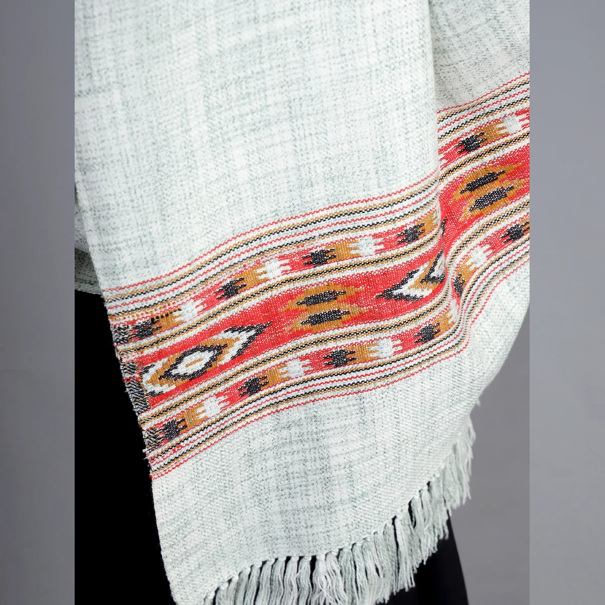 Solid woven wool shawl