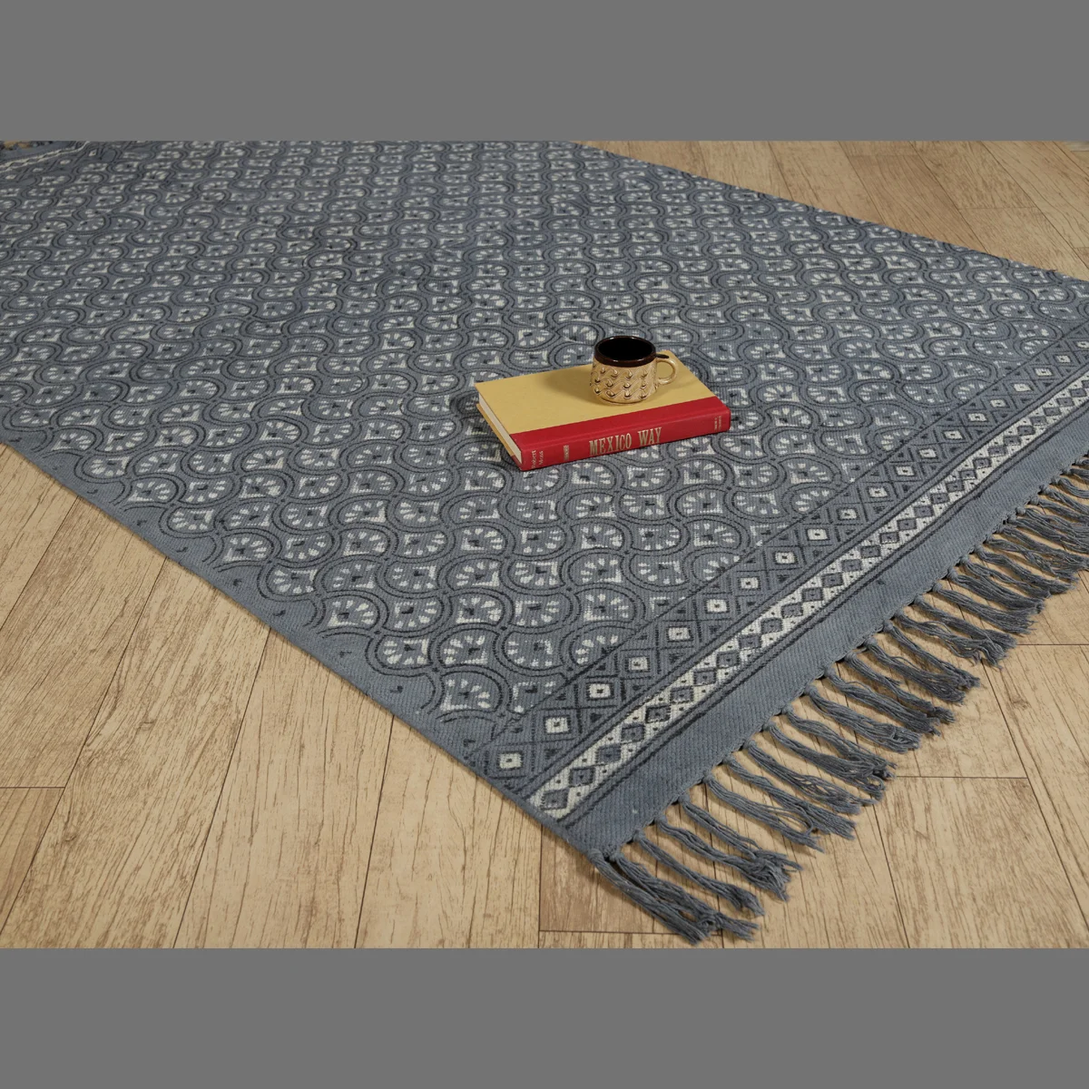 Hand Block Print Rug Indian Abstract Chindi Rug Rugs Floor Area Rugs