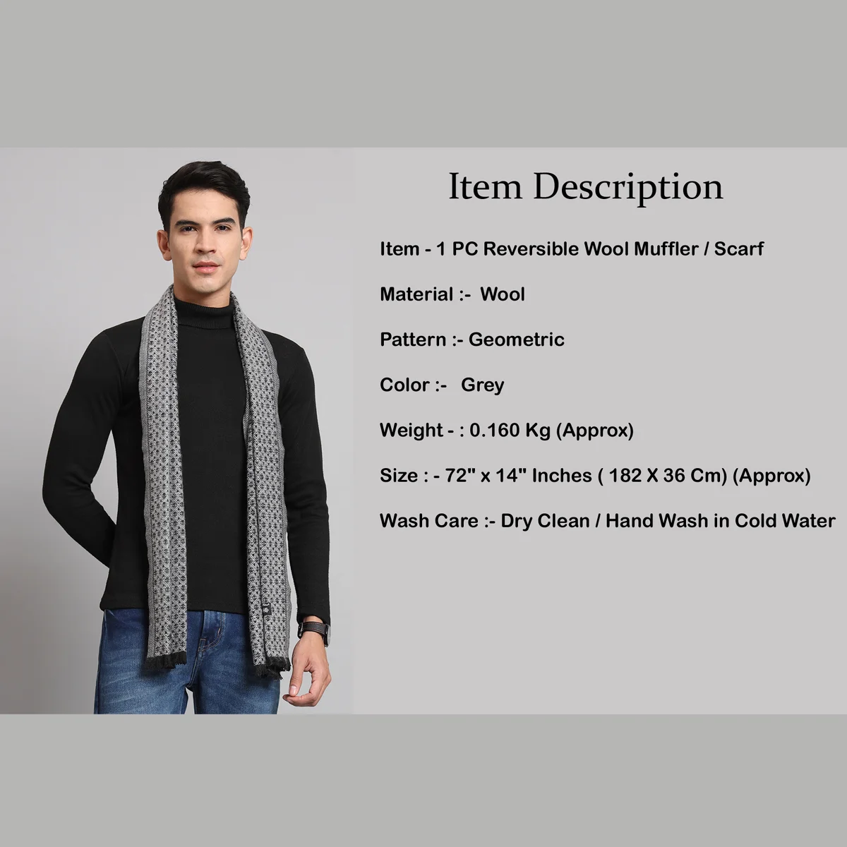 Buy MANRA Men's Woolen Printed Soft & Warm Muffler, Scarf For